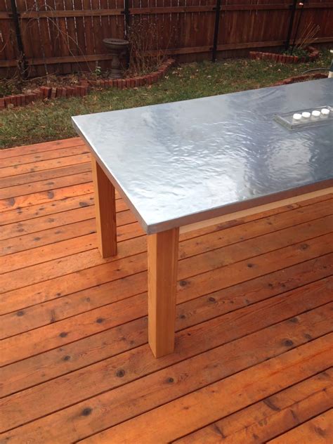 sheet metal table top diy|diy zinc table top.